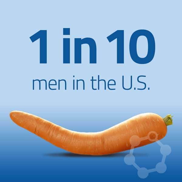 Bent carrot 1 in 10 men peyronie's disease
